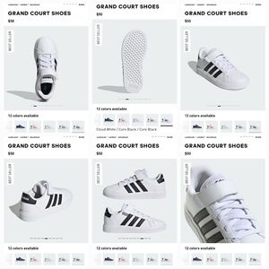 KIDS' & BIG KIDS ADIDAS SHOES GRAND COURT 2.0 ELK, sizes: 11.5, 12